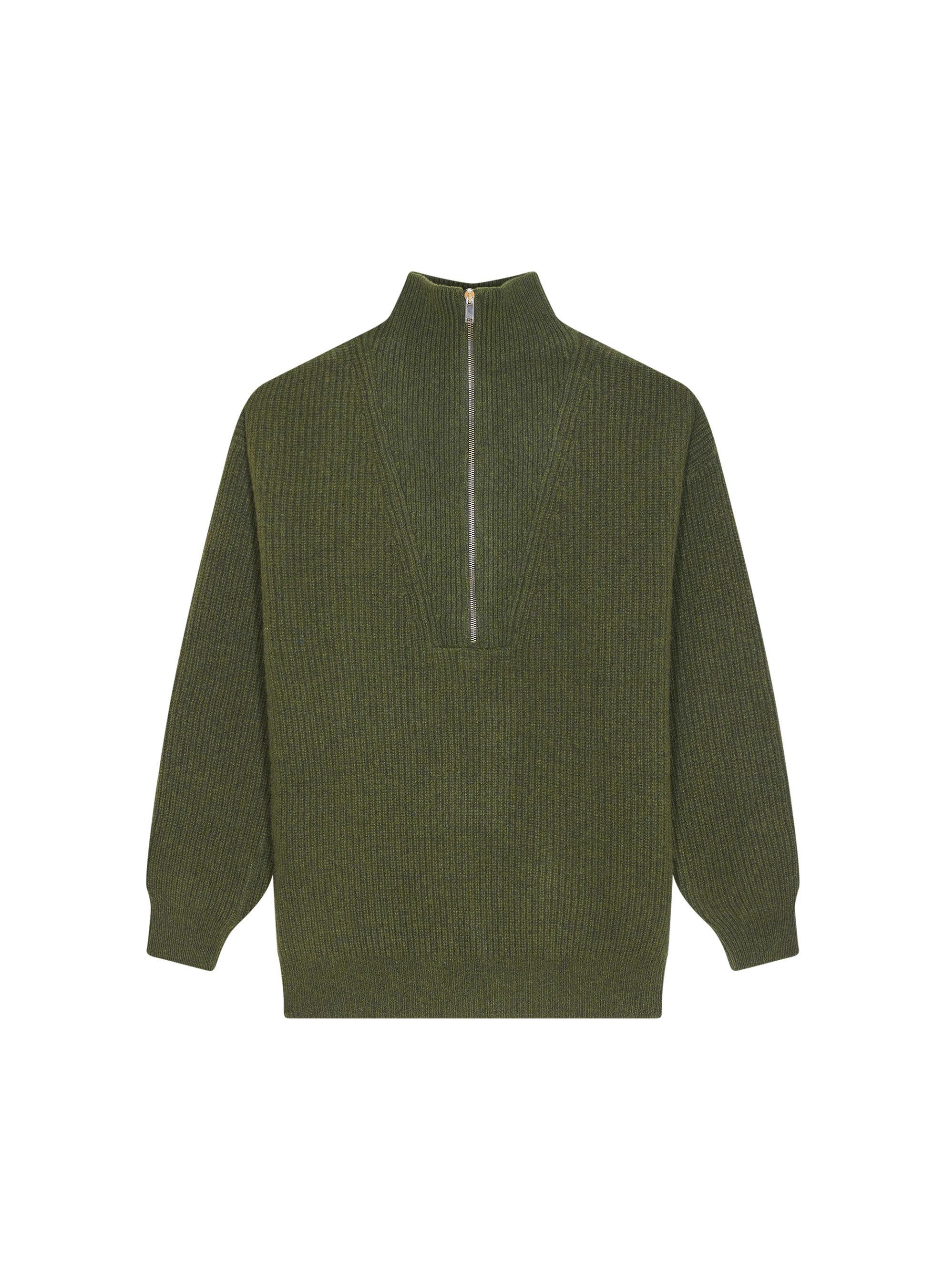 Pull col camionneur maille perlée en cachemire et laine recyclés - French