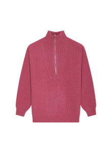 Pull col camionneur maille perlée en cachemire et laine recyclés - French