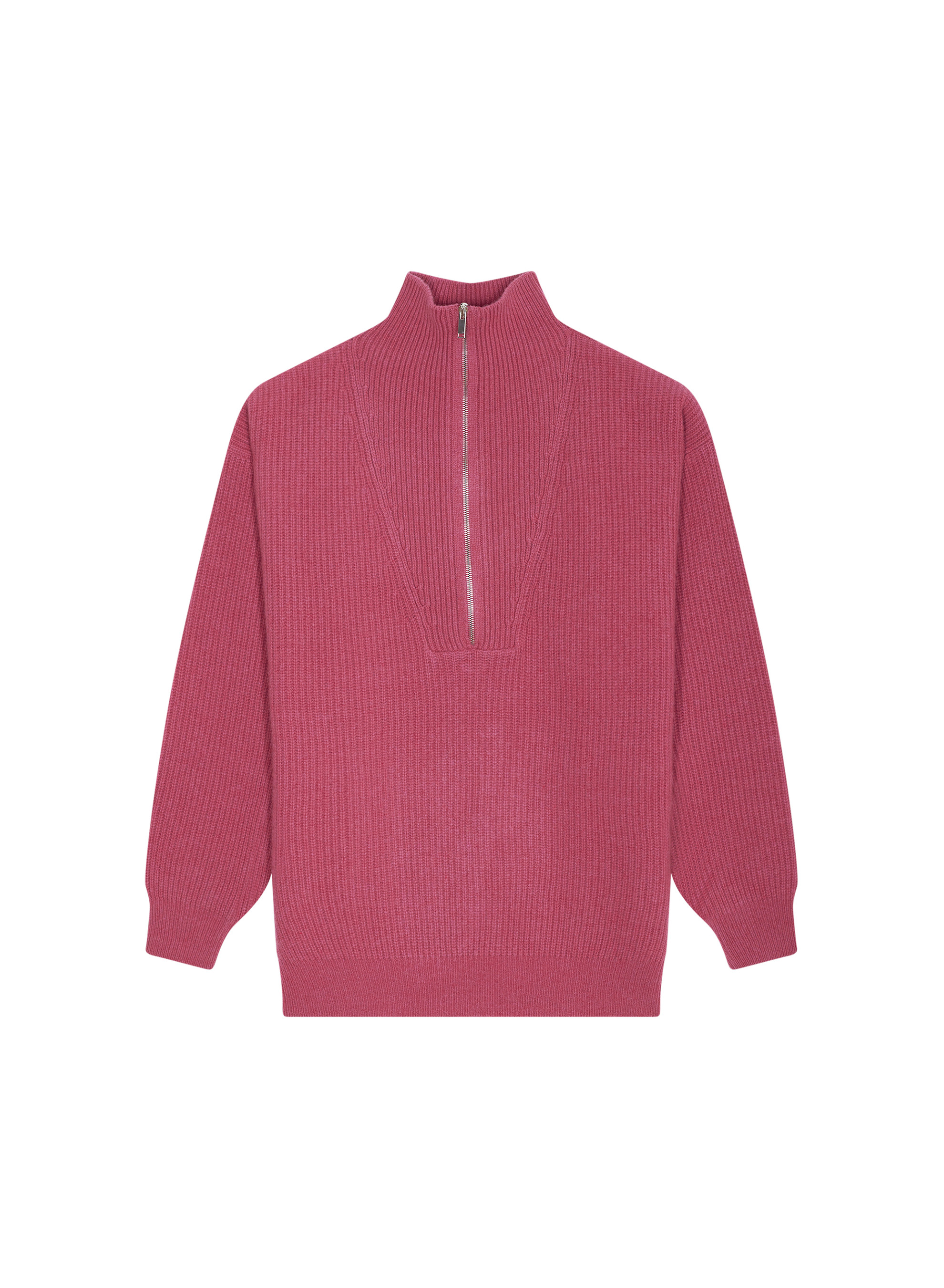 Pull col camionneur maille perlée en cachemire et laine recyclés - French