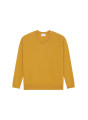 Pull ample boutonné à col rond en cachemire - Acene 7860 soleil - 89 Moutarde