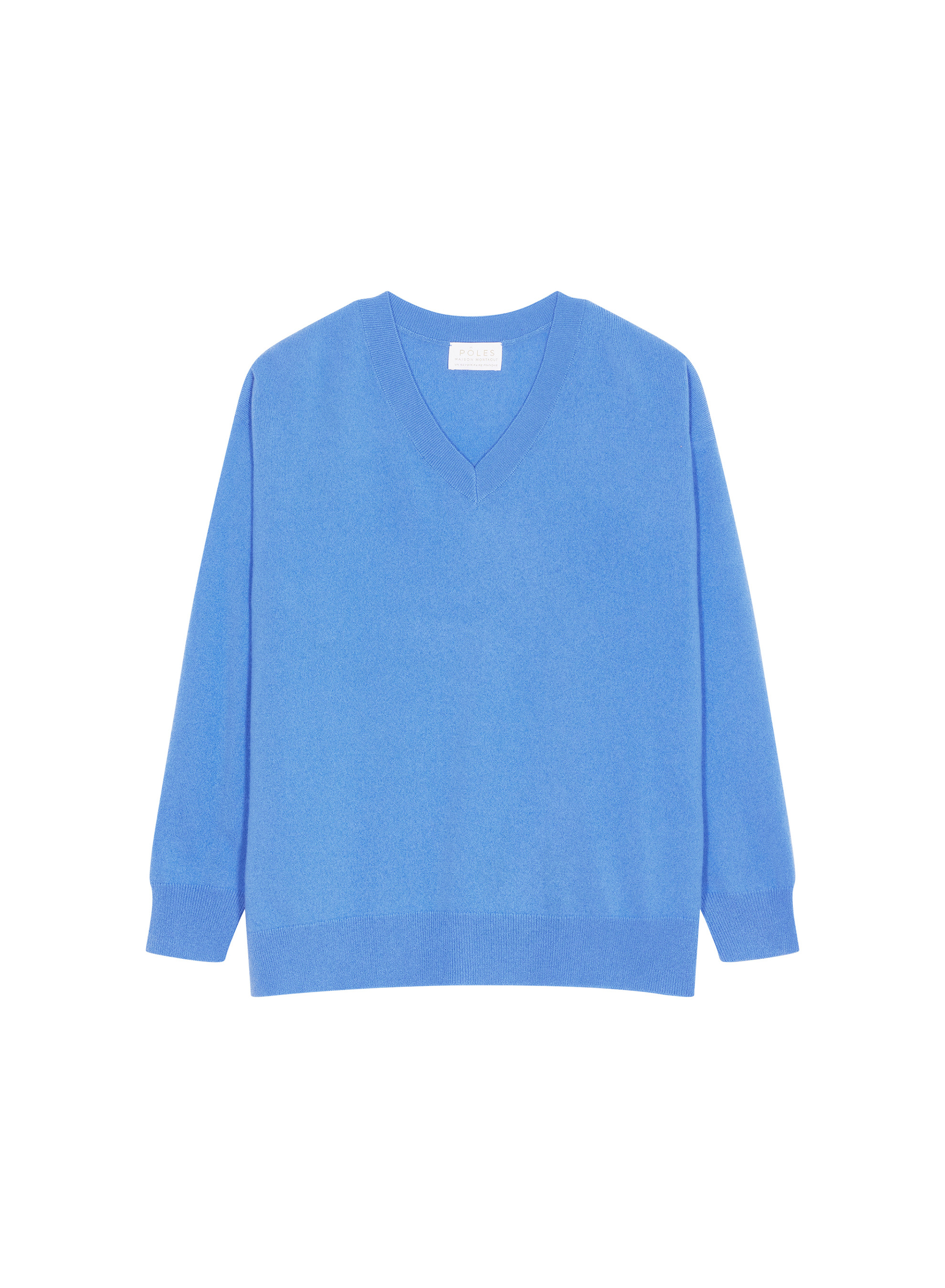Loose sweater with V-neck slits in cashmere - Alienor
