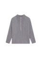 Zipped high-neck sweater in recycled cashmere and wool - Lodric