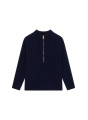 Zipped high-neck sweater in recycled cashmere and wool - Lodric