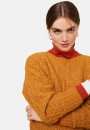 Pull ample à jeux de points en laine cocon - Gassia 7860 soleil - 89 Moutarde