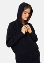 Zipped hoodie with batwing sleeves in recycled cashmere and wool - Albin