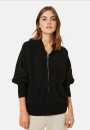 Zipped hoodie with batwing sleeves in recycled cashmere and wool - Albin