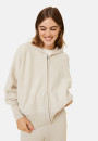 Zipped hoodie with batwing sleeves in recycled cashmere and wool - Albin