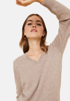 Pull col V en cachemire - Abel 7852 celadon - 94 Vert amande