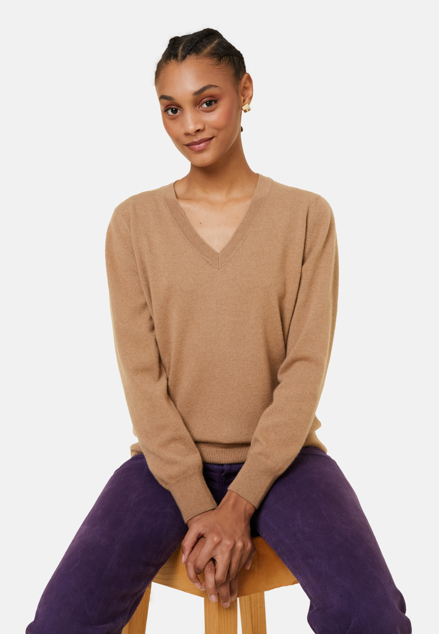 Suéter de cashmere com decote em V - Abel