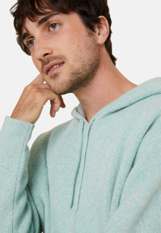 Hoodie à capuche avec poches en laine et cachemire