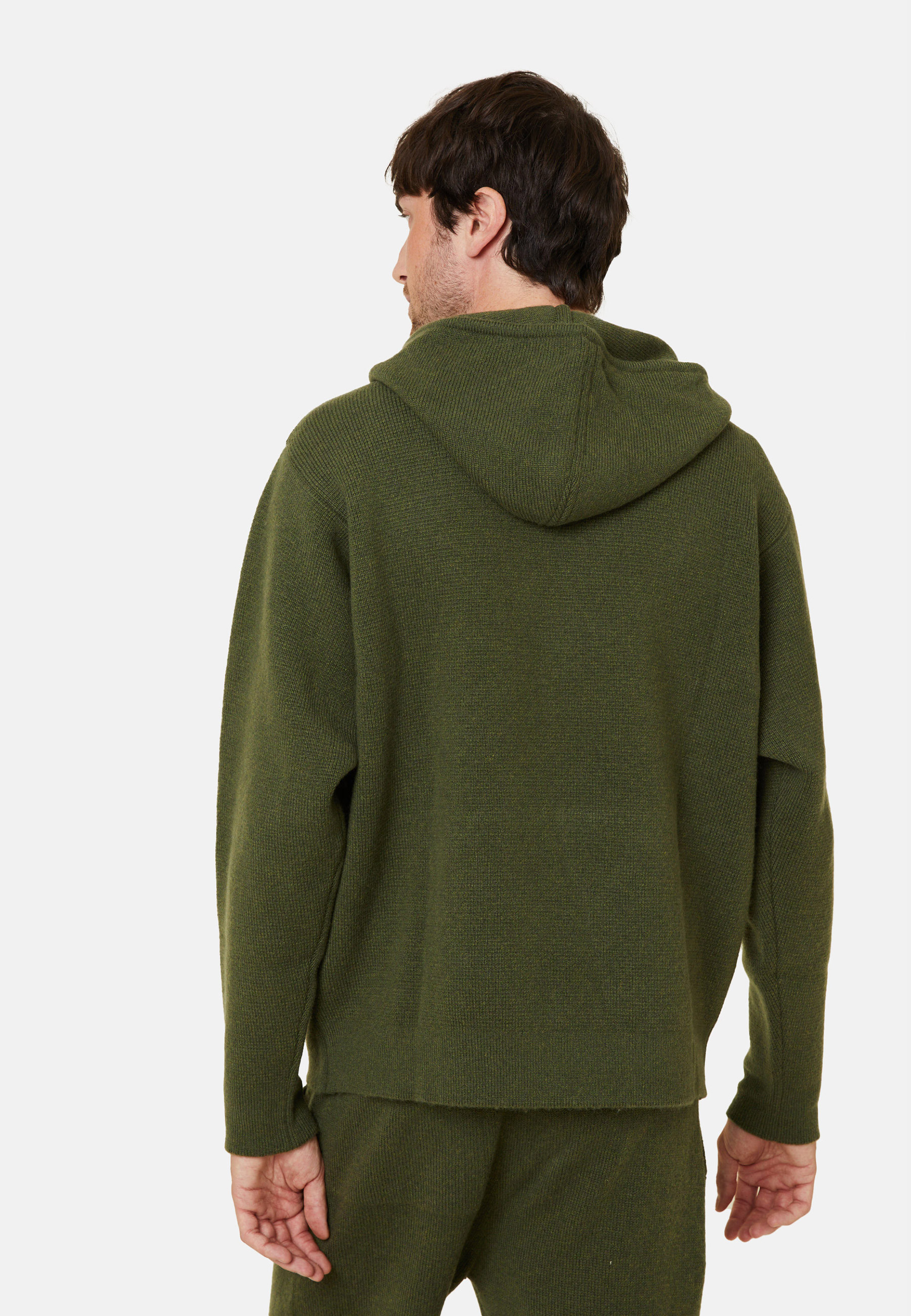 Hooded hoodie with pockets in wool and cashmere - Fabio