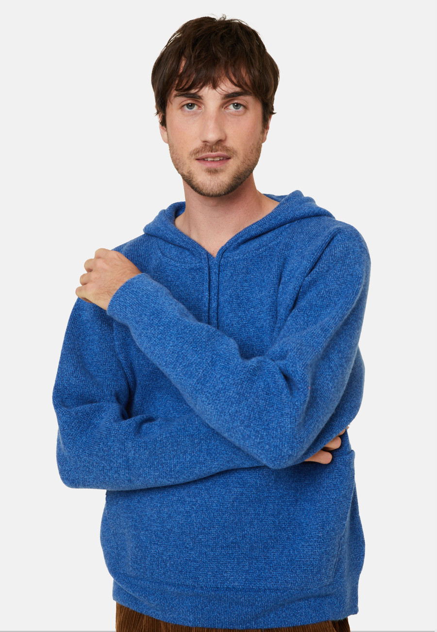 Hooded hoodie with pockets in wool and cashmere - Fabio