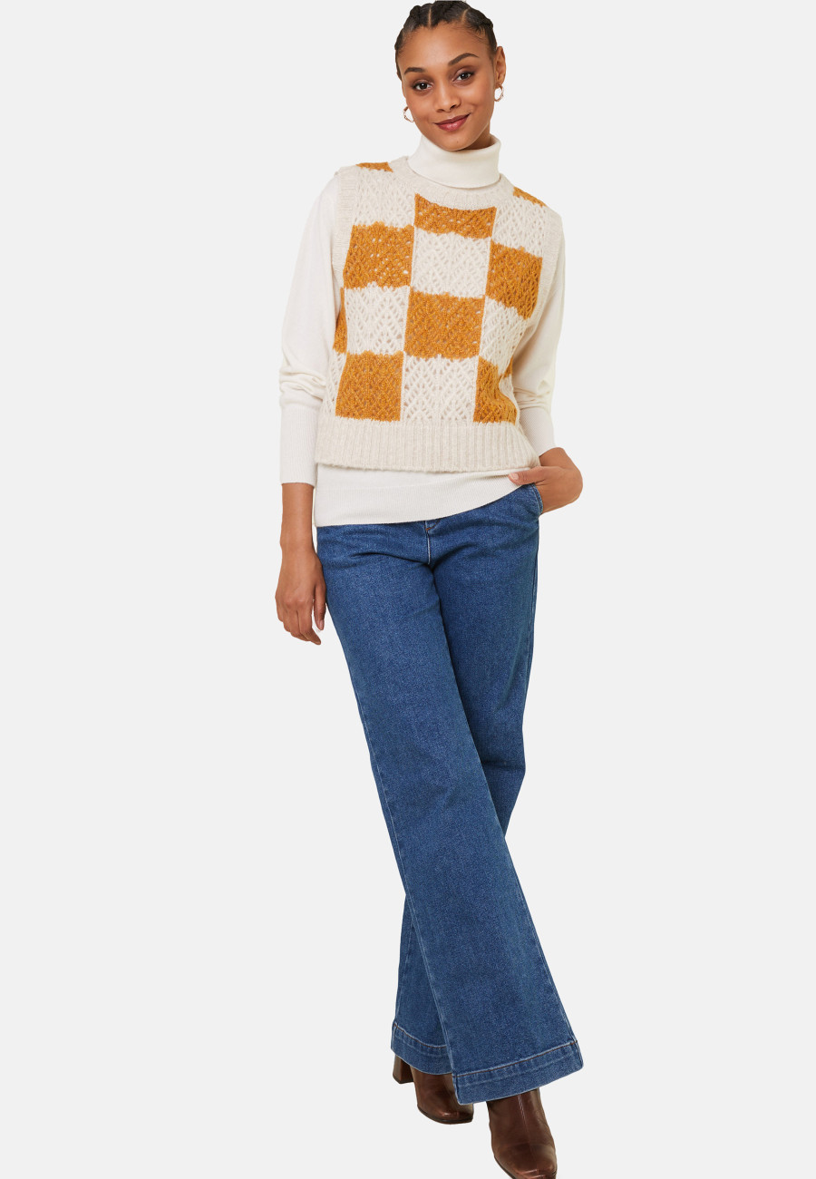 Openwork sleeveless wool cocoon sweater - Geva