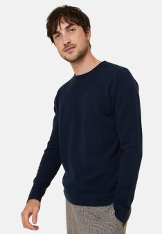 Round-neck cashmere sweater with rolled finishes - Ernest