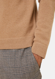 Pull col rond en cachemire finitions roulotées - Ernest