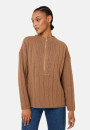 Zipped high-neck sweater in recycled cashmere and wool - Lodric