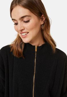 Zipped high-neck sweater in recycled cashmere and wool - Lodric