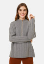 Zipped high-neck sweater in recycled cashmere and wool - Lodric