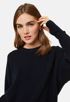 Wool and cashmere mitten-sleeved round-neck sweater - Gemma