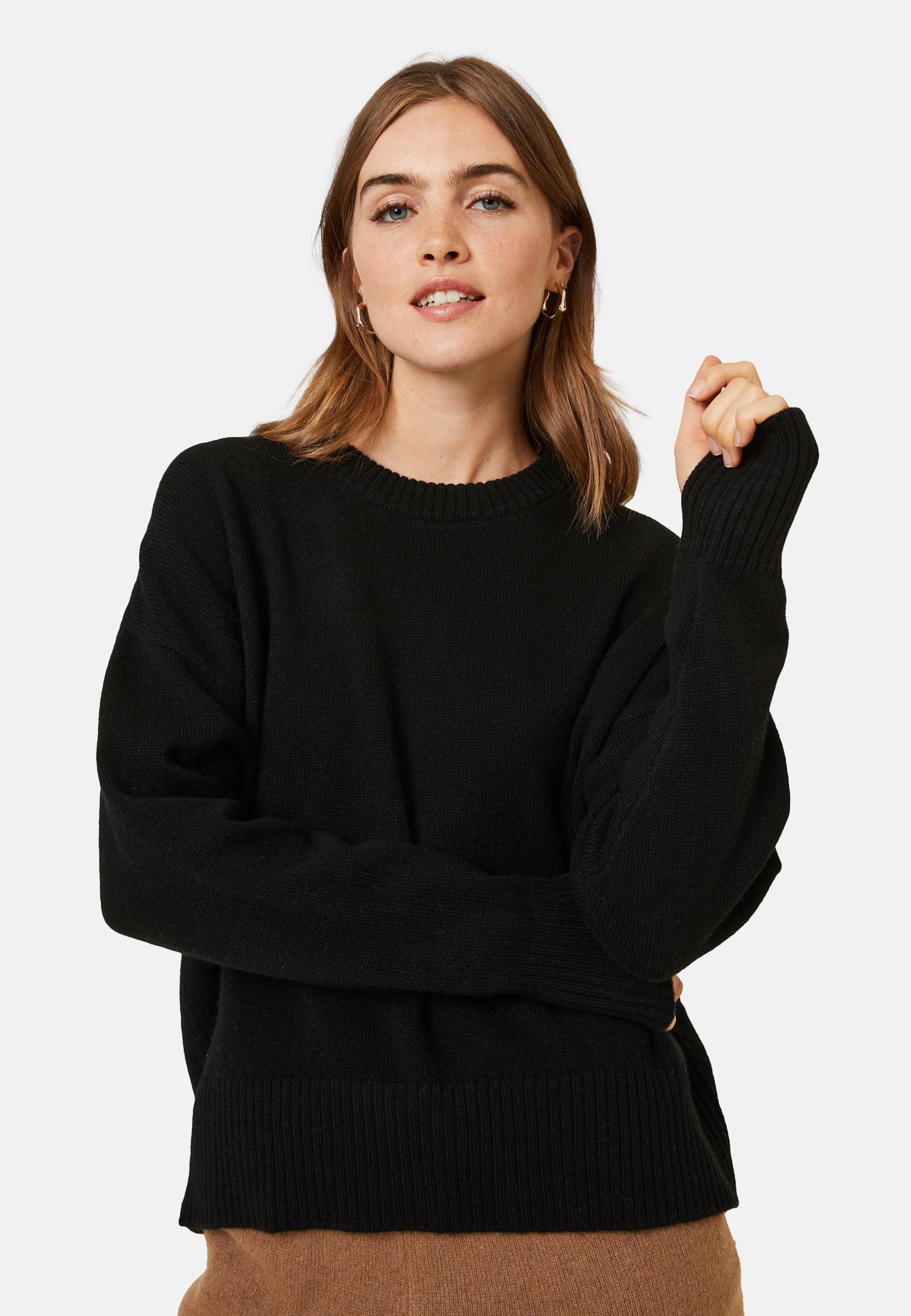 Pull col rond manches mitaines en laine et cachemire - Gemma