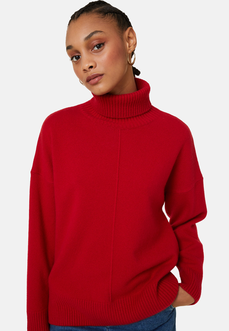 Suéter de gola alta com fenda de cashmere de 4 fios - Adena 