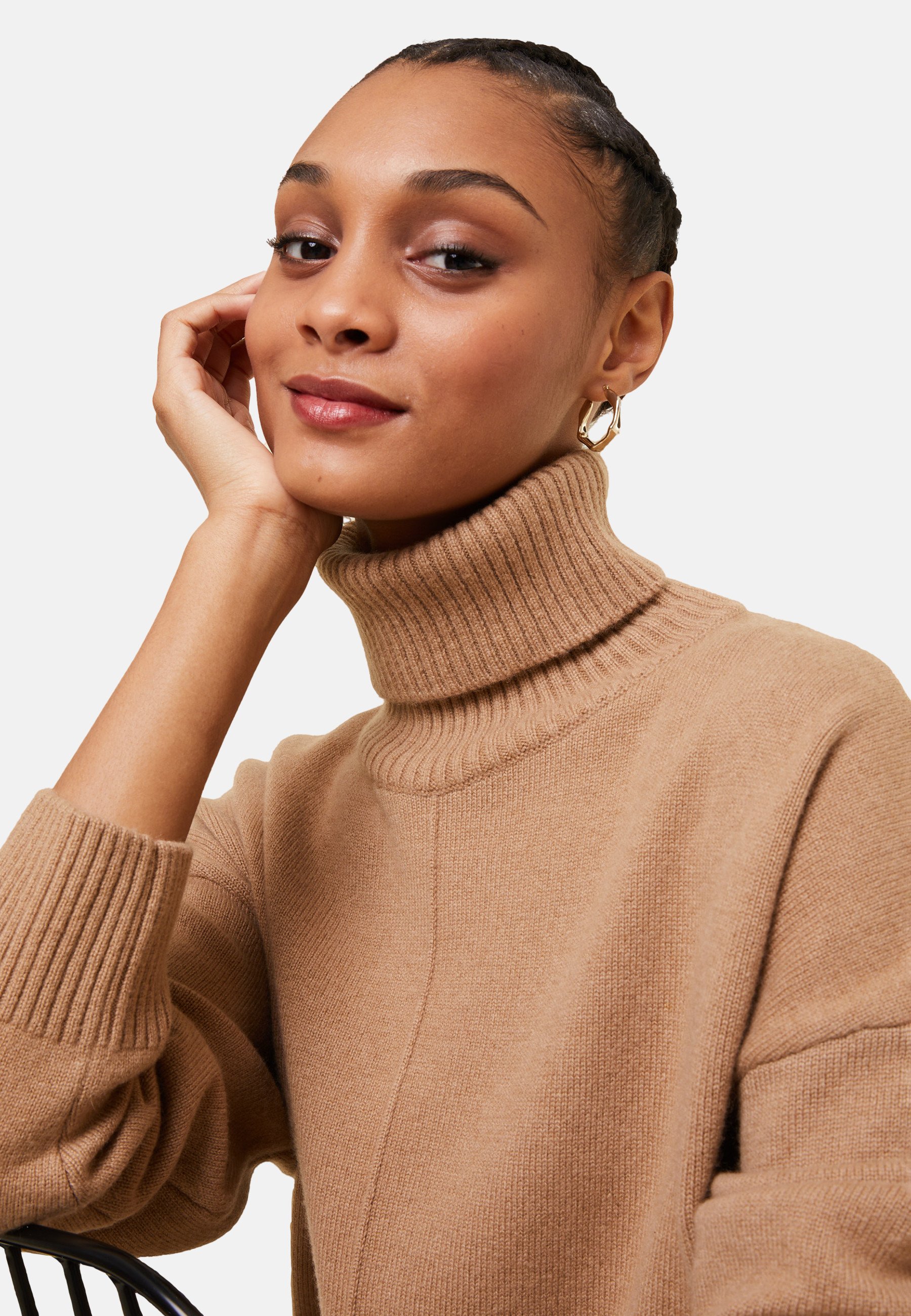 Turtleneck sweater with cashmere slits - Adena