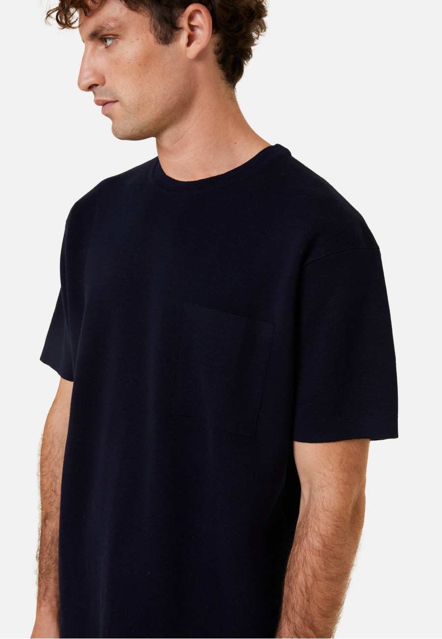 Camiseta folgada com bolso em lã merino - Florentin