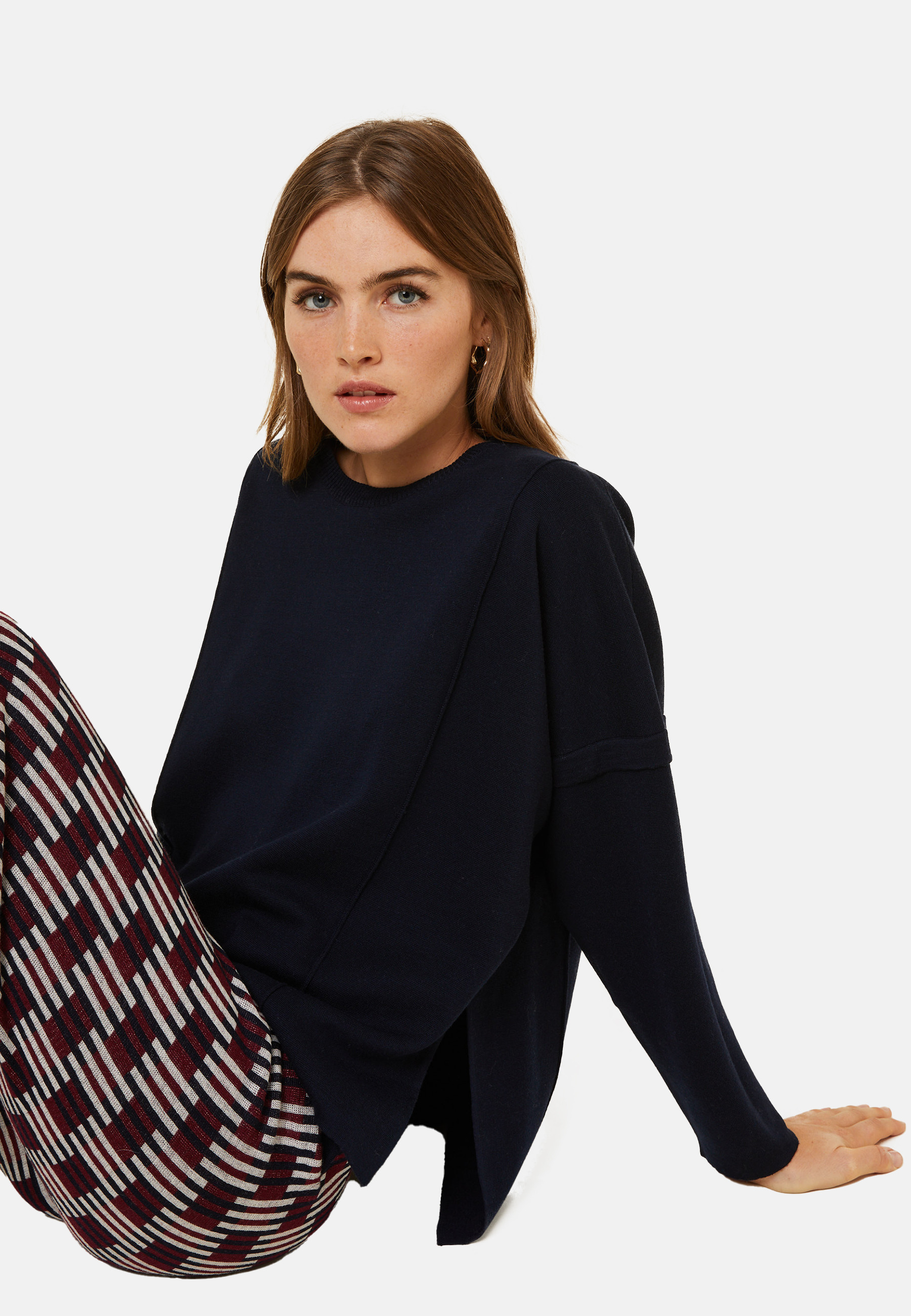 Loose-fit round-neck sweater in merino wool - Guerande