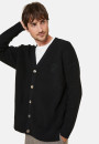 Loose buttoned cardigan with logo in merino wool - Frederic