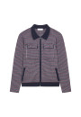 Veste col polo à motifs pied-de-poule en laine mérinos - Fabien