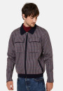 Polo collar jacket with houndstooth patterns in merino wool - Fabien