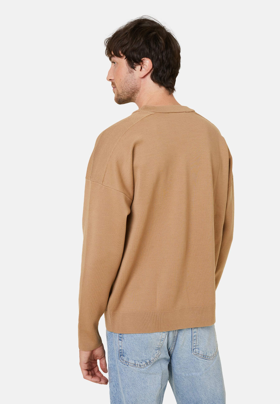 Suéter folgado de lã merino com gola redonda - Felix