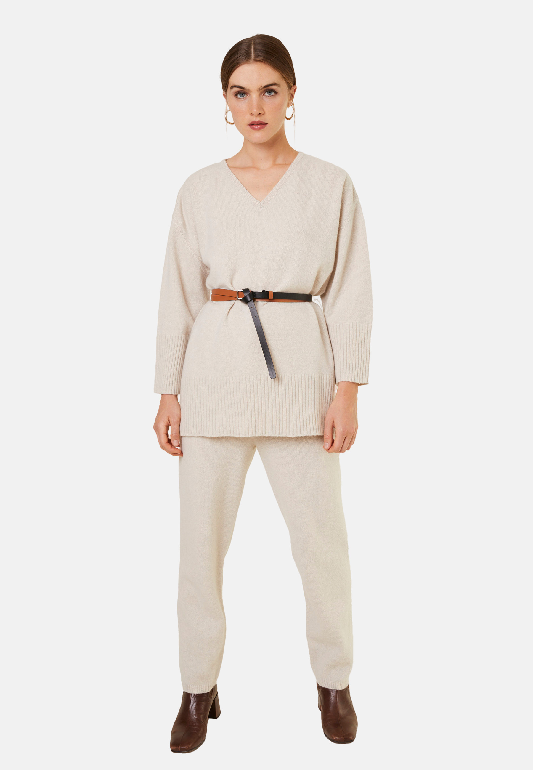 Loose sweater with slits in recycled cashmere and wool - Darius