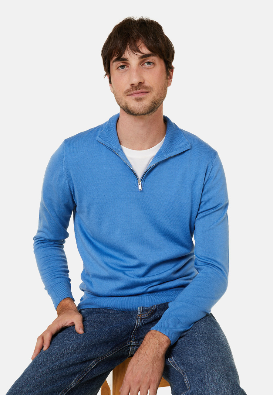 Suéter de gola redonda com logotipo de lã merino Ryan