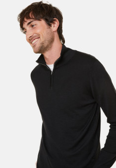 Trucker neck sweater with logo in merino wool - Ryan