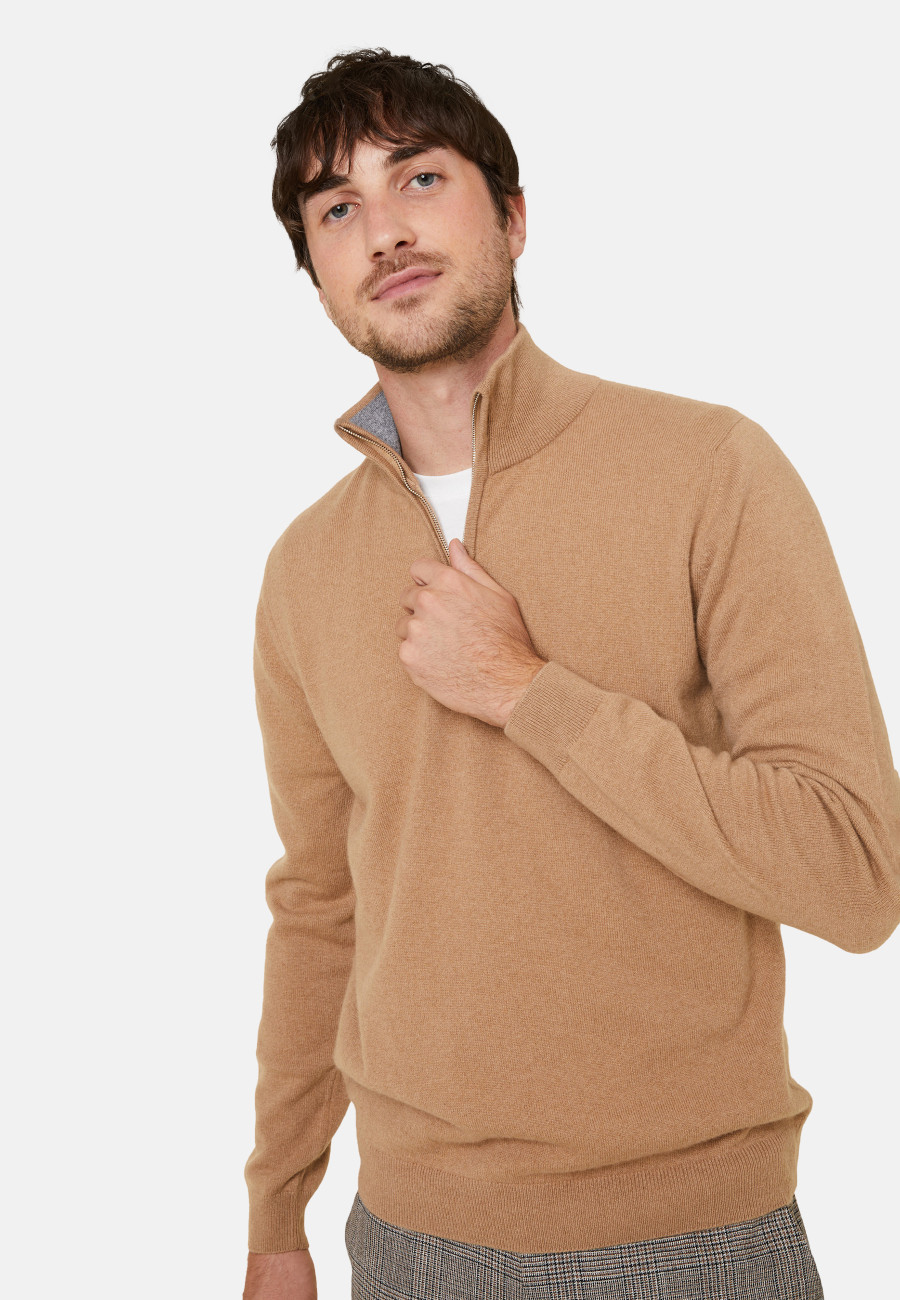Cashmere sweater with trucker collar - Emile