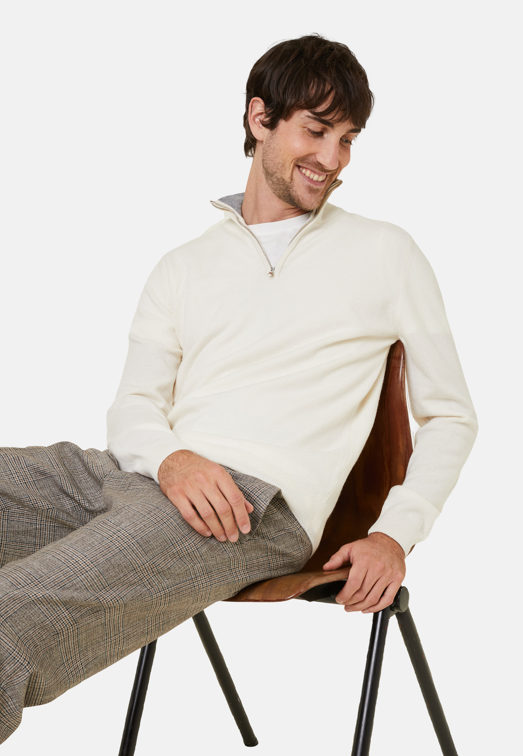 Cashmere sweater with trucker collar - Emile