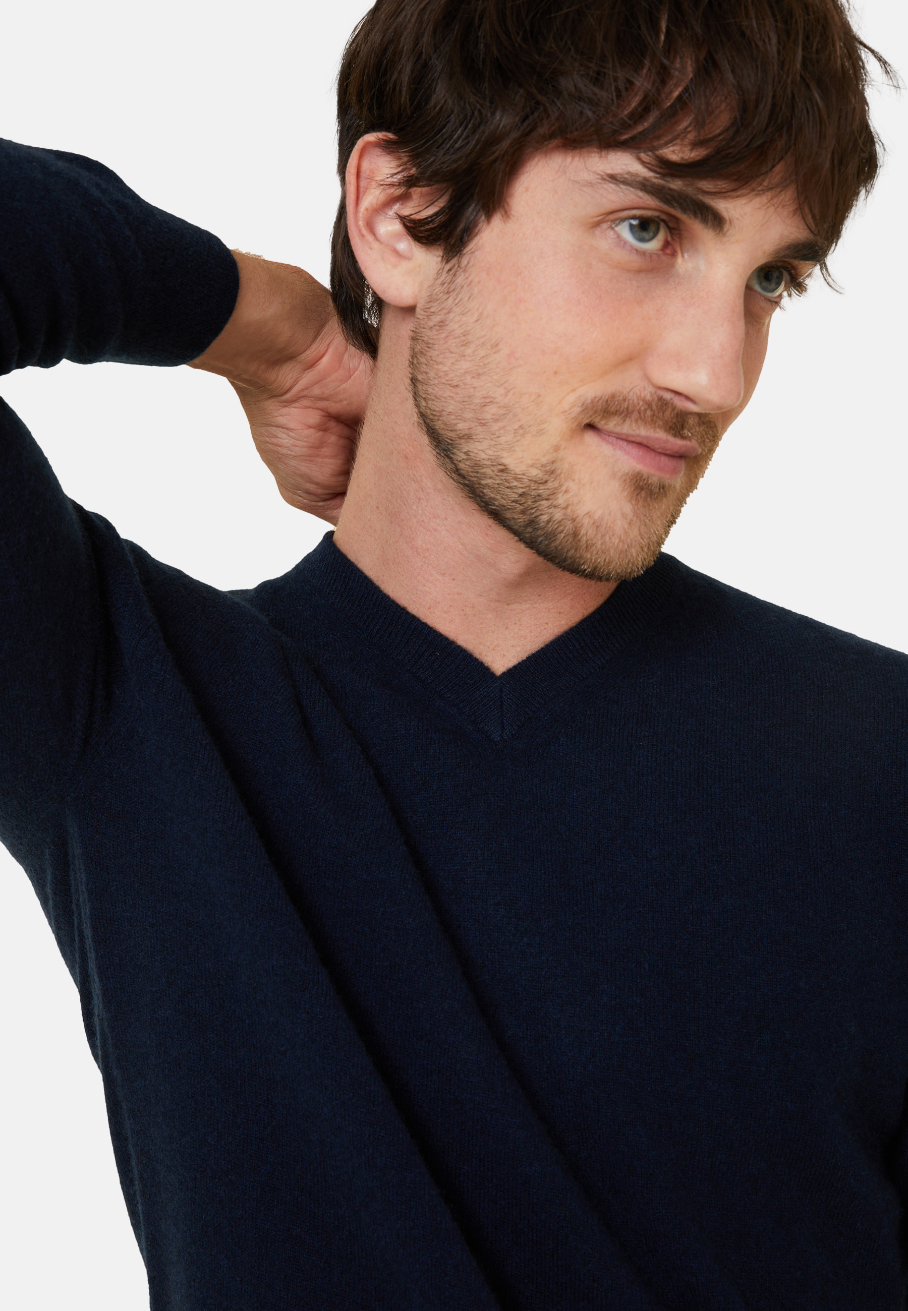 Pull col V en cachemire - Evann 7852 celadon - 94 Vert amande