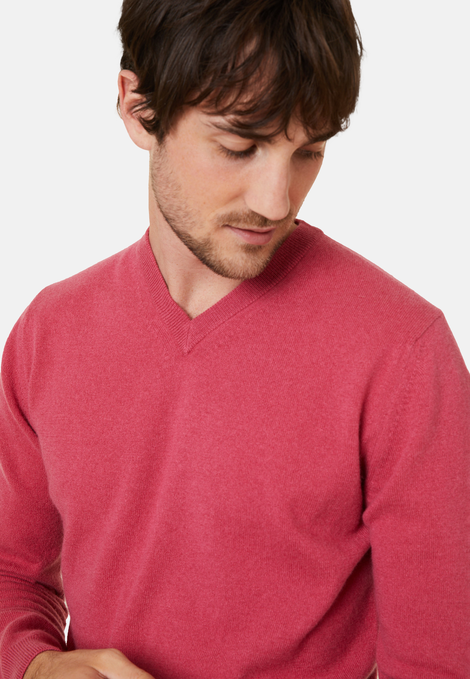 Pull col V en cachemire - Evann 7852 celadon - 94 Vert amande