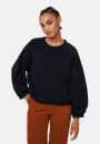 Round-neck sweater with balloon sleeves in recycled cashmere and wool - Lamara