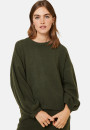 Round-neck sweater with balloon sleeves in recycled cashmere and wool - Lamara