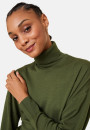 Merino wool turtleneck sweater with slits - Amy