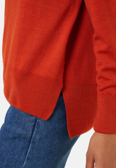 Pull col roulé à fentes en laine mérinos - Amy