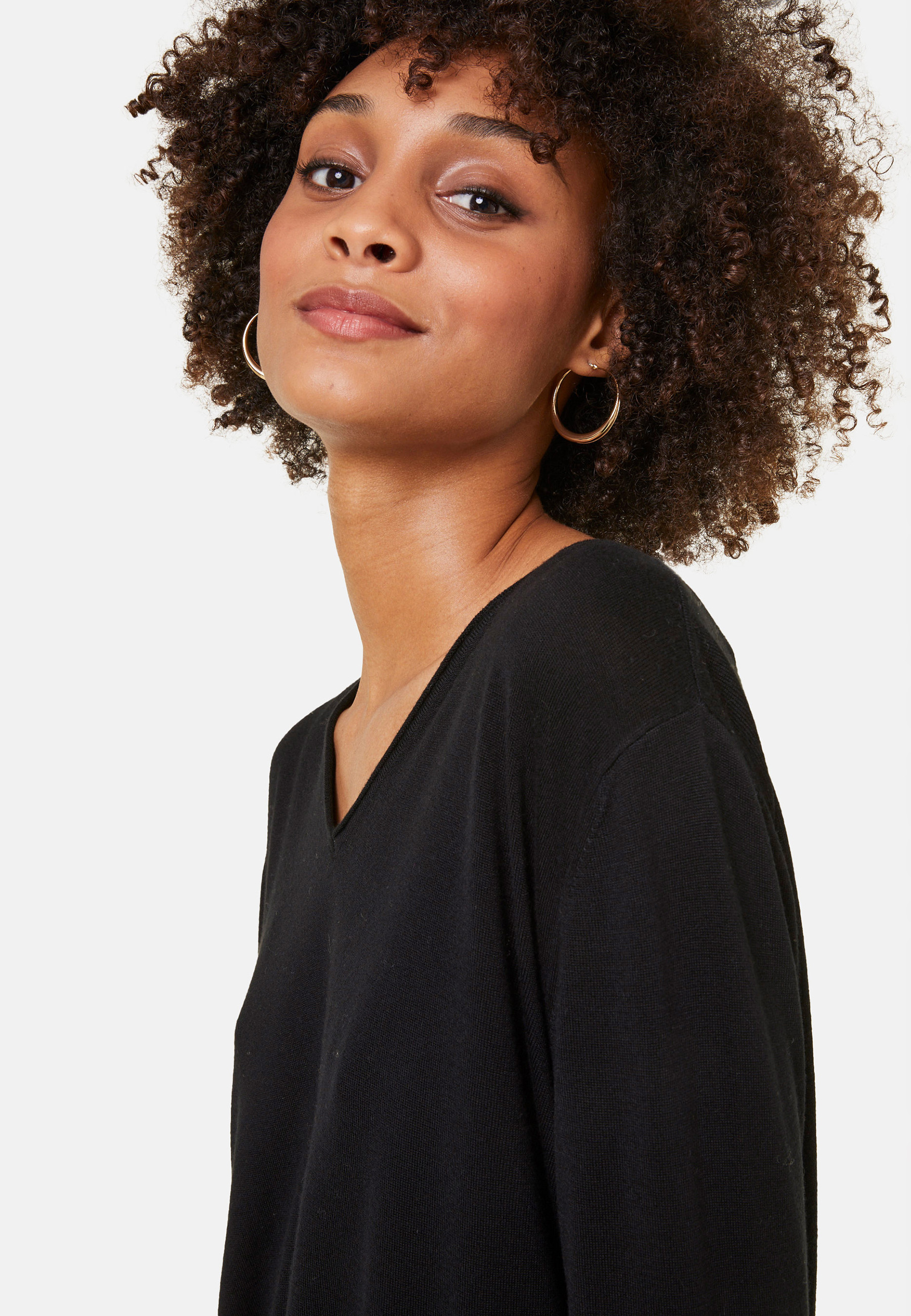 Long-sleeved cashmere bamboo t-shirt with slits - Aelys