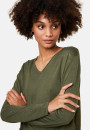 Long-sleeved cashmere bamboo t-shirt with slits - Aelys