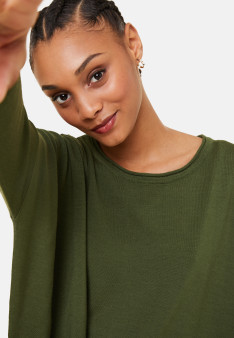 Loose-fitting merino wool round neck sweater - Azel
