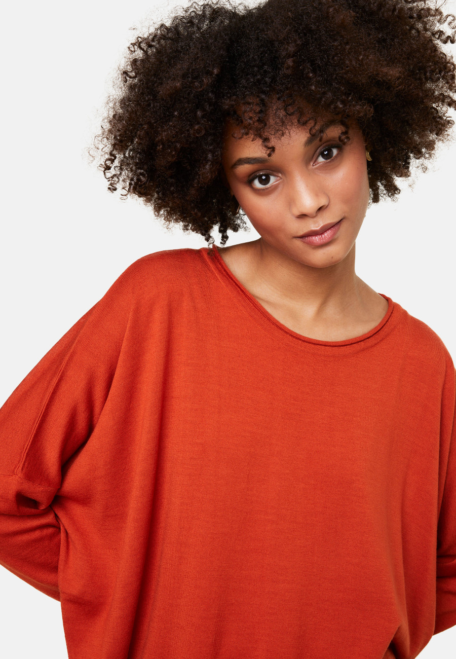 Suéter folgado de lã merino fina - Azel