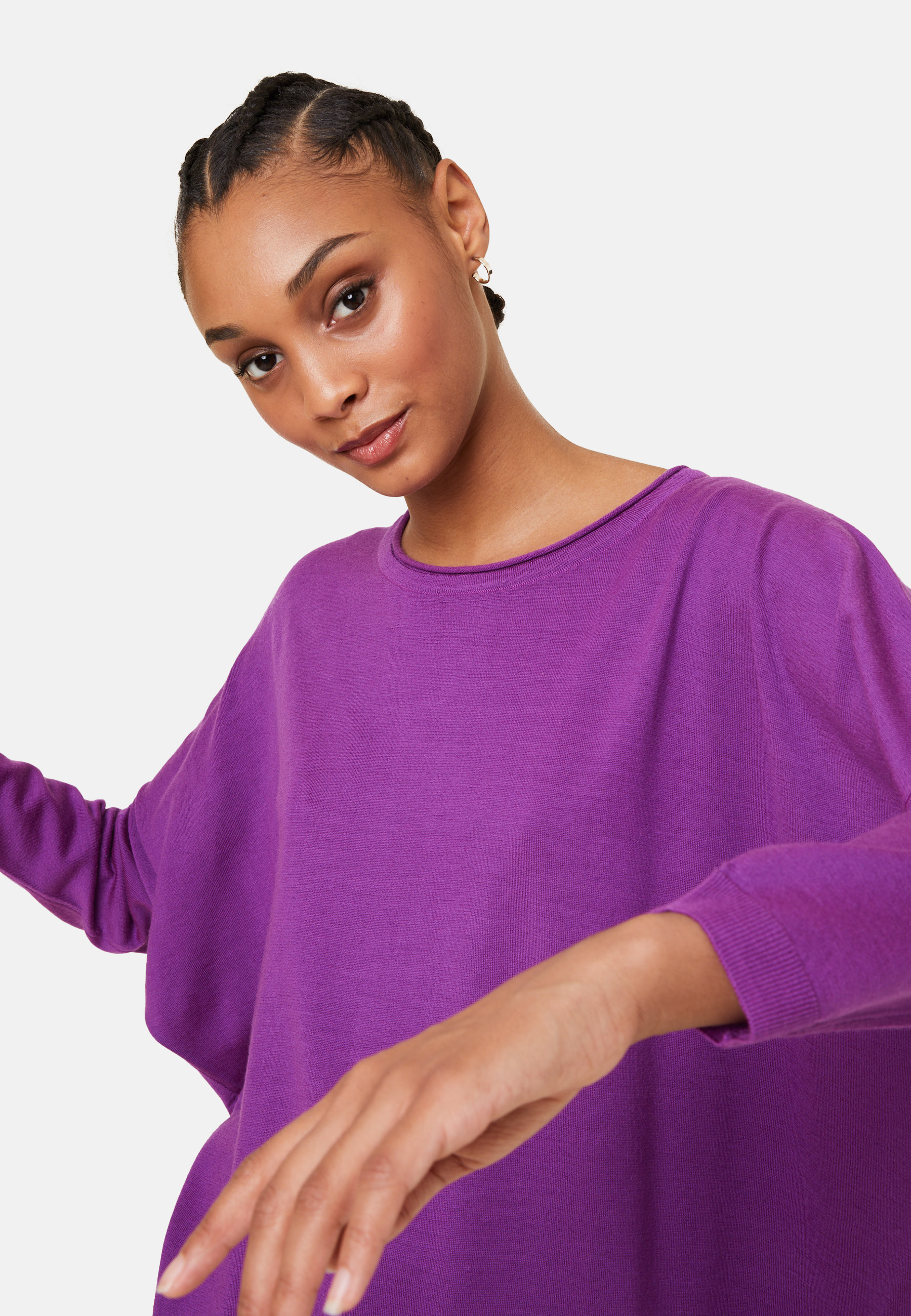 Loose-fitting merino wool round neck sweater - Azel