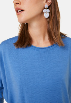 Loose-fitting merino wool round neck sweater - Azel