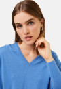 Merino wool V-neck sweater with slits - Aurora